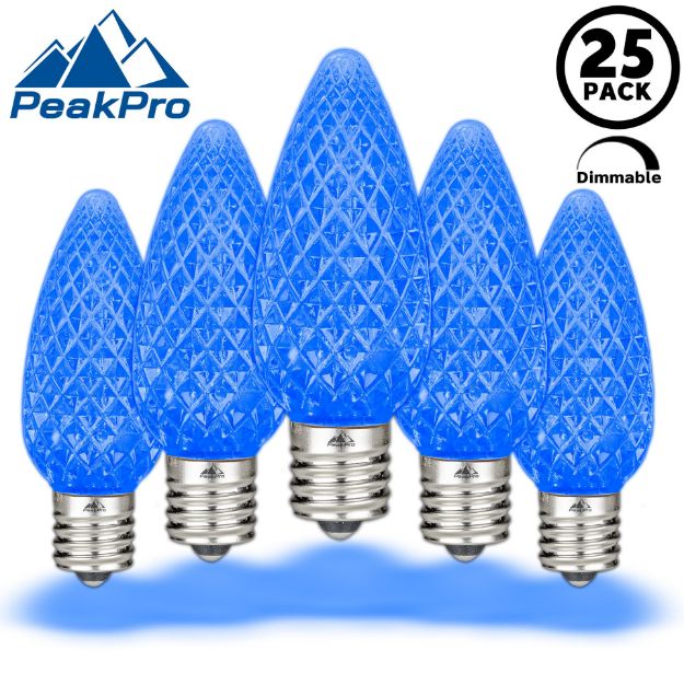 PeakPro Blue C9 LED Replacement Bulbs 25 Pack 