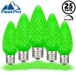 PeakPro Green C9 LED Replacement Bulbs 25 Pack