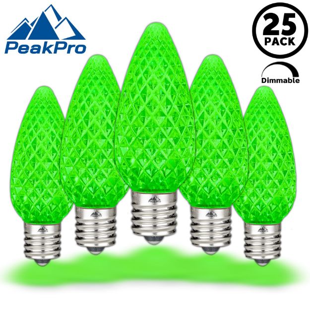PeakPro Green C9 LED Replacement Bulbs 25 Pack