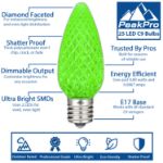 PeakPro Green C9 LED Replacement Bulbs 25 Pack
