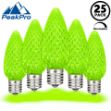 PeakPro Lime Green C9 LED Replacement Bulbs 25 Pack 