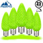 PeakPro Lime Green C9 LED Replacement Bulbs 25 Pack 