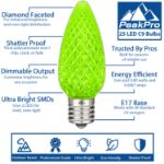 PeakPro Lime Green C9 LED Replacement Bulbs 25 Pack 
