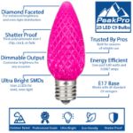PeakPro Pink C9 LED Replacement Bulbs 25 Pack 