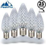 PeakPro Pure White C9 LED Replacement Bulbs 25 Pack 