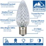 PeakPro Red/Pure White C9 LED Replacement Bulbs 25 Pack