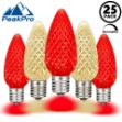 PeakPro Red/Warm White C9 LED Replacement Bulbs 25 Pack