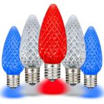 PeakPro Red/White/Blue C9 LED Replacement Bulbs 25 Pack