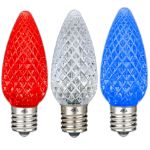 PeakPro Red/White/Blue C9 LED Replacement Bulbs 25 Pack