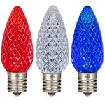 PeakPro Red/White/Blue C9 LED Replacement Bulbs 25 Pack