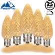PeakPro Sun Warm White C9 LED Replacement Bulbs 25 Pack