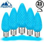 PeakPro Teal C9 LED Replacement Bulbs 25 Pack 