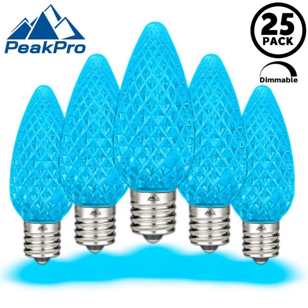 PeakPro Teal C9 LED Replacement Bulbs 25 Pack 