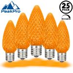 PeakPro Orange C9 LED Replacement Bulbs 25 Pack 