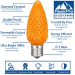 PeakPro Orange C9 LED Replacement Bulbs 25 Pack 