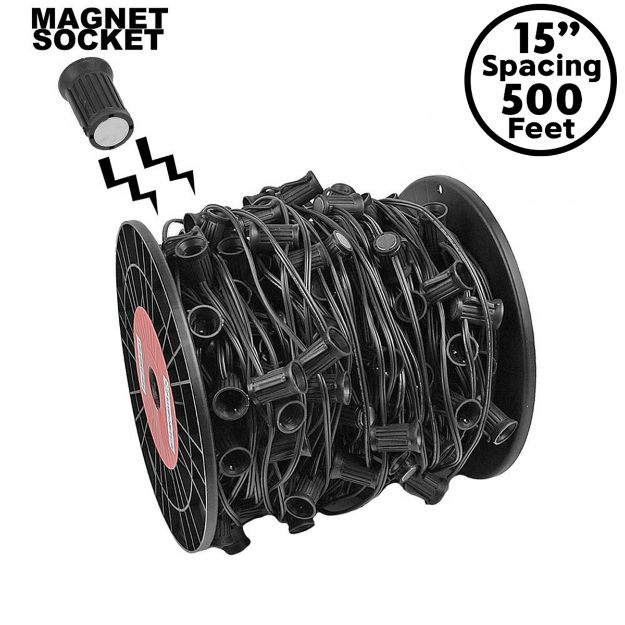 C9 Magnetic 500' Spool 15" Spacing Black Wire