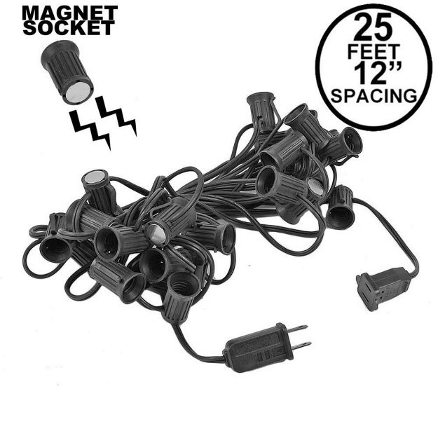 C9 Magnetic 25' Stringers 12" Spacing Black Wire