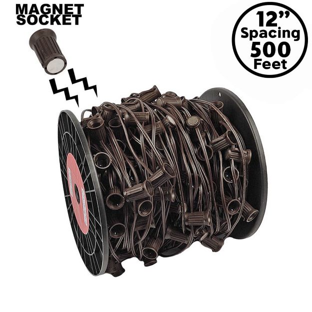C9 Magnetic 500' Spool 12" Spacing Brown Wire