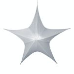 16" Fold Flat Star w/Metallic Mesh Fabric - Silver