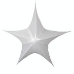 32" Fold Flat Star w/Metallic Mesh Fabric - White