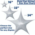 54" Fold Flat Star w/Metallic Mesh Fabric - Silver