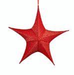 44" Fold Flat Star w/Glitter Mesh Fabric - Red