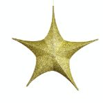 44" Fold Flat Star w/Glitter Mesh Fabric - Gold