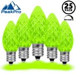 PeakPro Lime Green C7 LED Replacement Bulbs 25 Pack