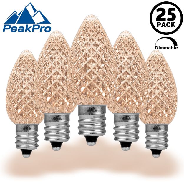 PeakPro Old Color Warm White C7 LED Replacement Bulbs 25 Pack