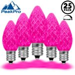 PeakPro Pink C7 LED Replacement Bulbs 25 Pack
