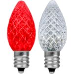 PeakPro Red/Pure White C7 LED Replacement Bulbs 25 Pack