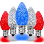 PeakPro Red/White/Blue C7 LED Replacement Bulbs 25 Pack