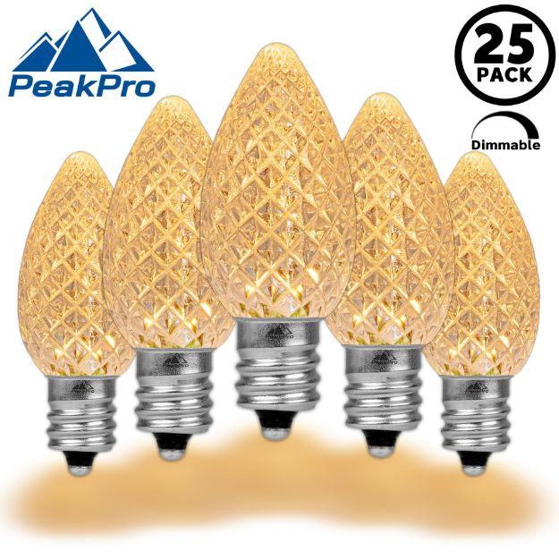 PeakPro Sun Warm White C7 LED Replacement Bulbs 25 Pack