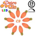 C9 RetroGlo® Vintage Orange Ceramic LED Replacement Bulbs - 25 Pack