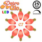 C7 RetroGlo® Vintage Red Ceramic LED Replacement Bulbs - 25 Pack