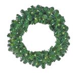24" Lighted Colorado Pine Wreath