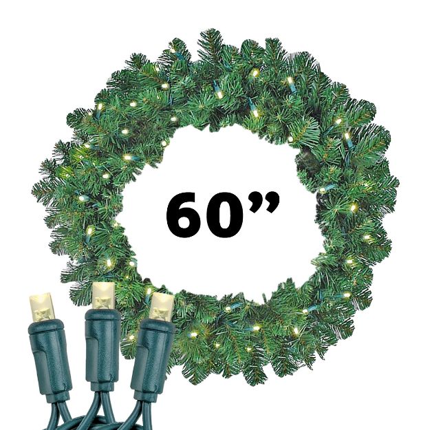 60" Lighted Commercial Colorado Pine Wreath