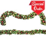 9' Sequoia Garland with Warm White LED Lights and Traditional Themed Ornaments