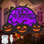 2D Trick or Treat & Pumpkin Motif Light (Orange & Purple)