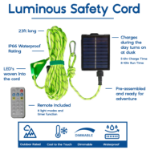 Solar Luminous Safety Cord 23FT - Yellow