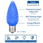 NL Select Blue C9 LED Replacement Bulbs 25 Pack