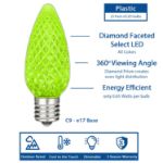 NL Select Lime Green C9 LED Replacement Bulbs 25 Pack