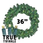 36" Lighted True Twinkle Deluxe Colorado Pine Wreath