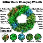 24" Lighted RGBWW Deluxe Colorado Pine Wreath