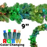 9' Lighted RGBWW Deluxe Colorado Pine Garland