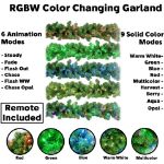9' Lighted RGBWW Deluxe Colorado Pine Garland