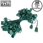 C9 50' Stringers 12" Spacing Green Wire