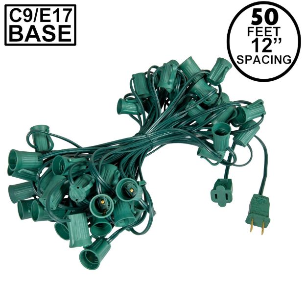 C9 50' Stringers 12" Spacing Green Wire