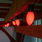 LED C9 Plastic 25L Ceramic Orange Light Set 25' Black Wire
