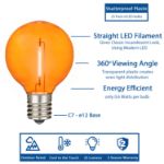 25 LED Filament G40 Globe String Light Set with Transparent Orange Bulbs on Brown Wire